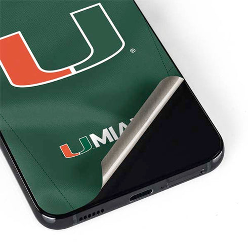 University of Miami Green Jersey Galaxy S22 Plus Skin