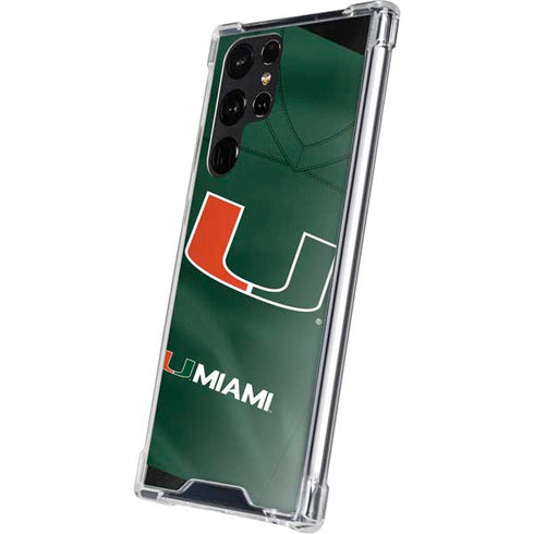 University of Miami Green Jersey Galaxy S22 Ultra Clear Case