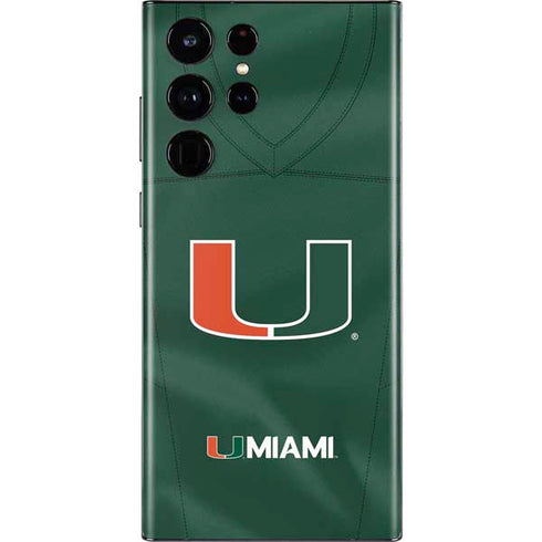 University of Miami Green Jersey Galaxy S22 Ultra Skin
