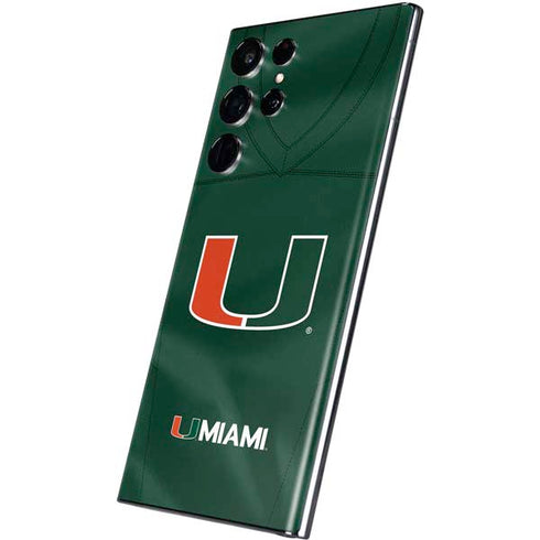 University of Miami Green Jersey Galaxy S22 Ultra Skin