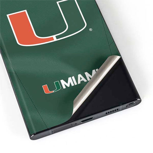 University of Miami Green Jersey Galaxy S22 Ultra Skin