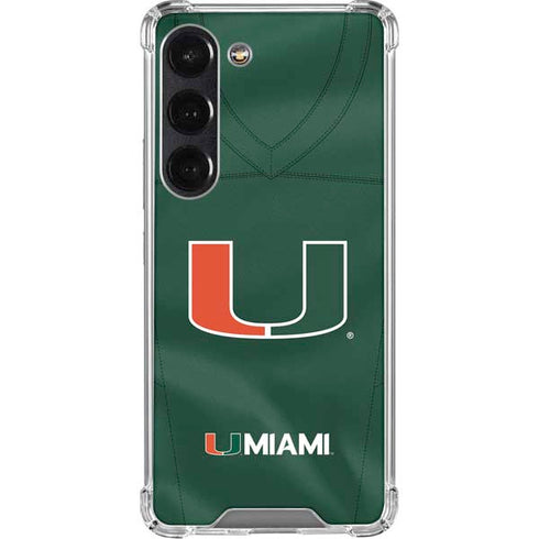 University of Miami Green Jersey Galaxy S23 Clear Case
