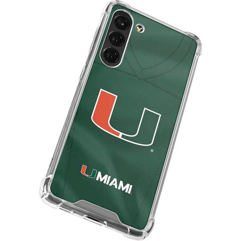 University of Miami Green Jersey Galaxy S23 FE Clear Case