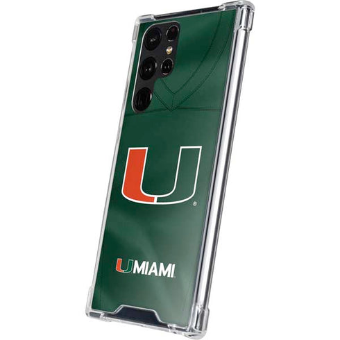 University of Miami Green Jersey Galaxy S23 Ultra Clear Case