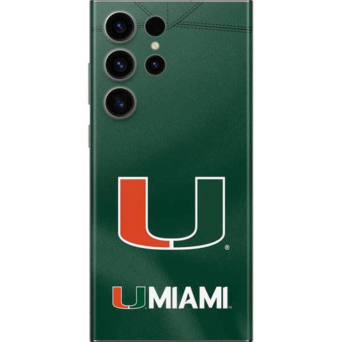 University of Miami Green Jersey Galaxy Skins