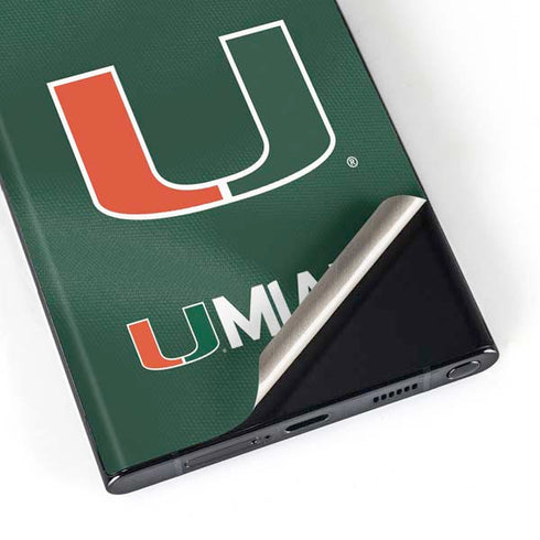 University of Miami Green Jersey Galaxy Skins