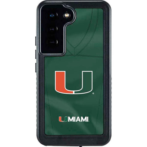 University of Miami Green Jersey Galaxy S23 Waterproof Case