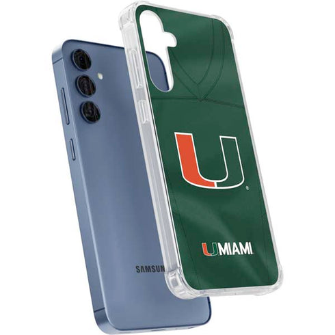 University of Miami Green Jersey Galaxy S24 Clear Case