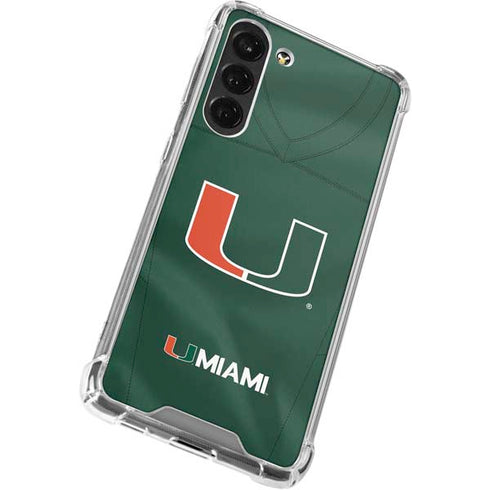 University of Miami Green Jersey Galaxy S24 FE Clear Case