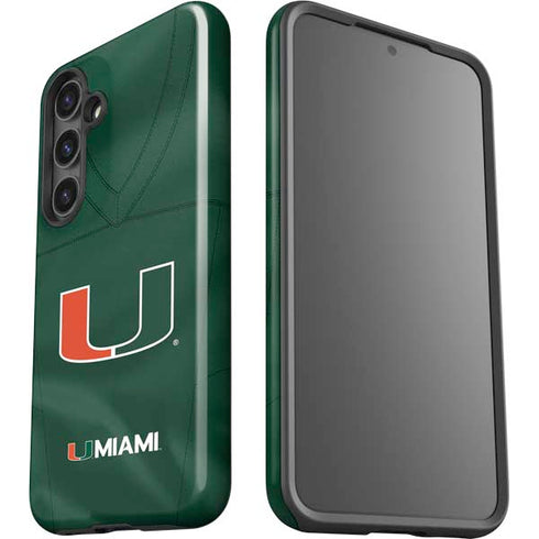 University of Miami Green Jersey Galaxy S25 Impact Case