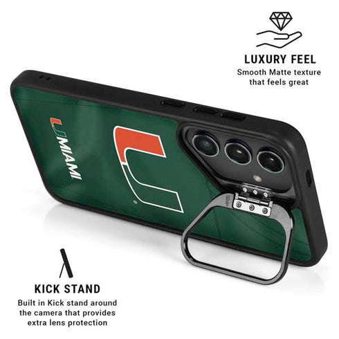 University of Miami Green Jersey Galaxy S24 Plus Kickstand Case