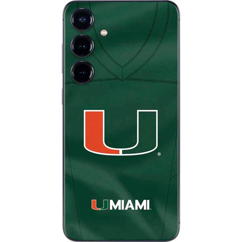 University of Miami Green Jersey Galaxy S25 Plus Skin