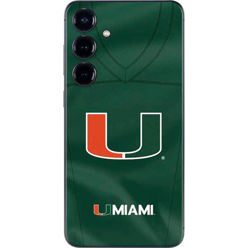 University of Miami Green Jersey Galaxy S25 Skin