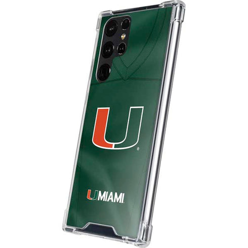 University of Miami Green Jersey Galaxy S24 Ultra Clear Case