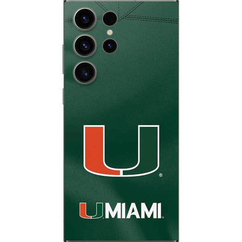 University of Miami Green Jersey Galaxy S25 Ultra Skin
