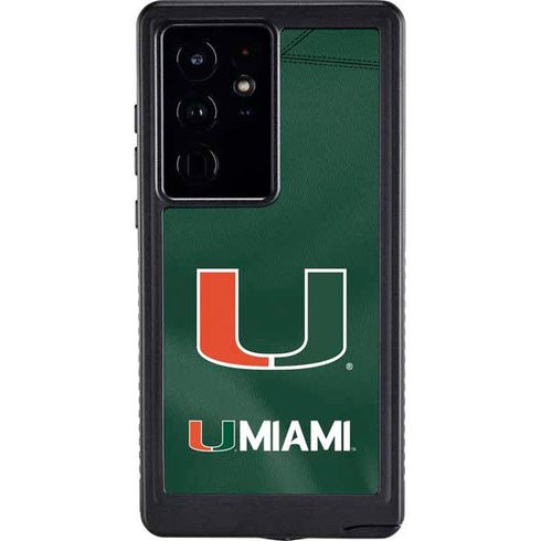 University of Miami Green Jersey Galaxy S24 Ultra Waterproof Case