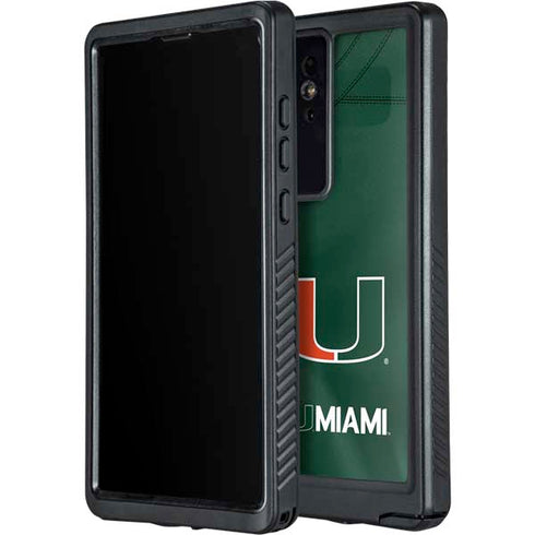 University of Miami Green Jersey Galaxy S24 Ultra Waterproof Case