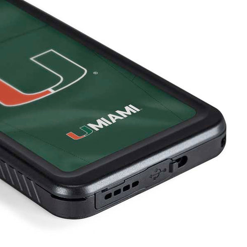University of Miami Green Jersey Galaxy S24 Waterproof Case