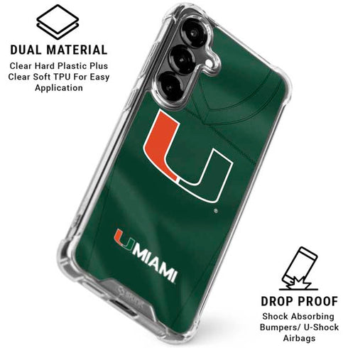 University of Miami Green Jersey Galaxy S26 Clear Case