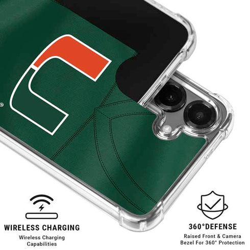 University of Miami Green Jersey Galaxy S26 Plus Clear Case