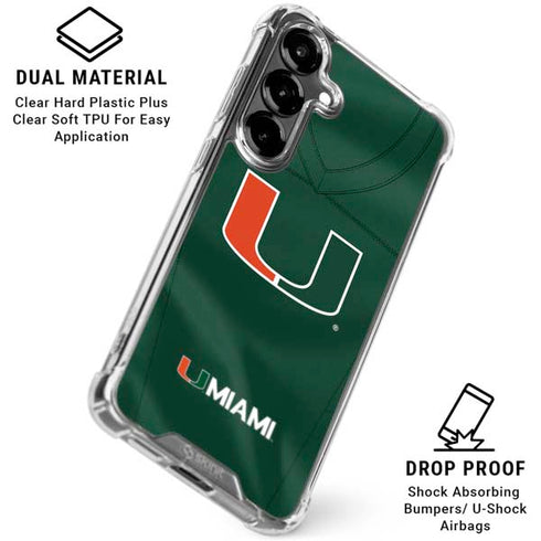 University of Miami Green Jersey Galaxy S26 Plus Clear Case
