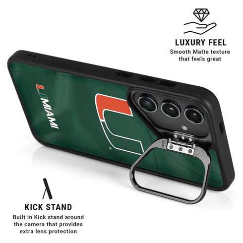 University of Miami Green Jersey Galaxy S26 Plus Kickstand Case