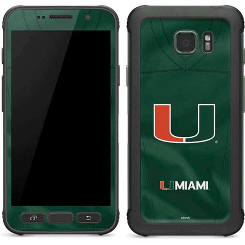 University of Miami Green Jersey Galaxy S7 Active Skin