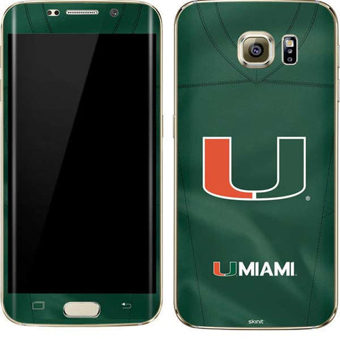 University of Miami Green Jersey Galaxy S7 Edge Skin
