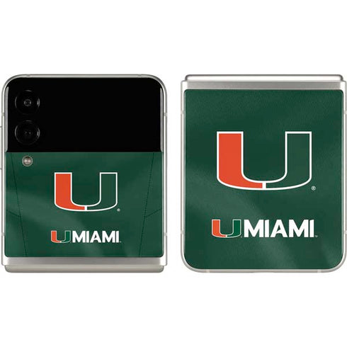 University of Miami Green Jersey Galaxy Z Flip3 5G Skin