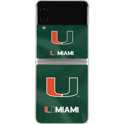 University of Miami Green Jersey Galaxy Z Flip3 5G Skin