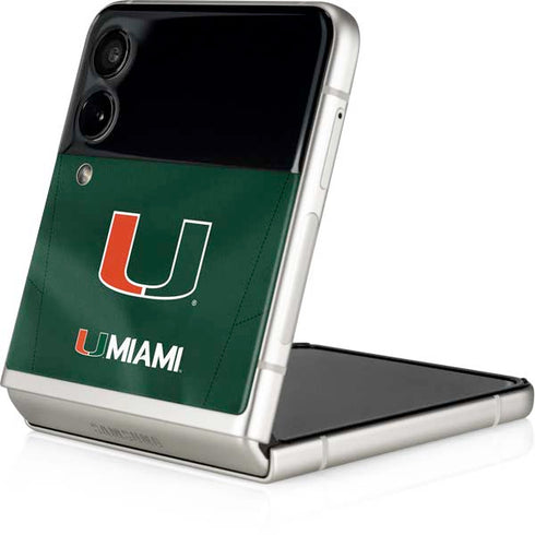 University of Miami Green Jersey Galaxy Z Flip3 5G Skin