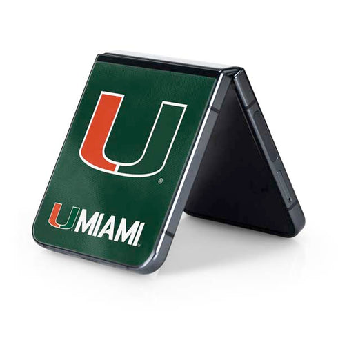 University of Miami Green Jersey Galaxy Z Flip5 5G Skin