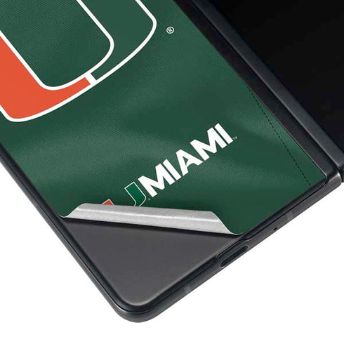 University of Miami Green Jersey Galaxy Z Fold3 5G Skin