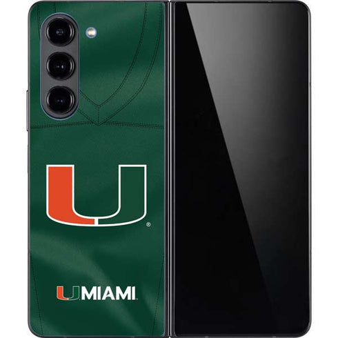 University of Miami Green Jersey Galaxy Z Fold5 5G Skin