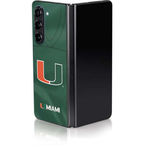University of Miami Green Jersey Galaxy Z Fold5 5G Skin