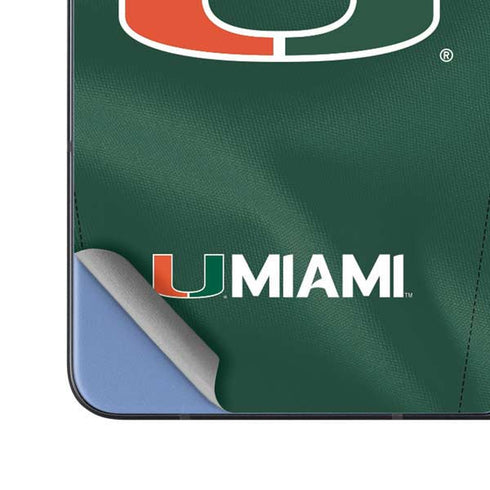 University of Miami Green Jersey Galaxy Z Fold5 5G Skin