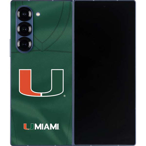 University of Miami Green Jersey Galaxy Z Fold6 Skin