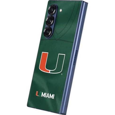 University of Miami Green Jersey Galaxy Z Fold6 Skin