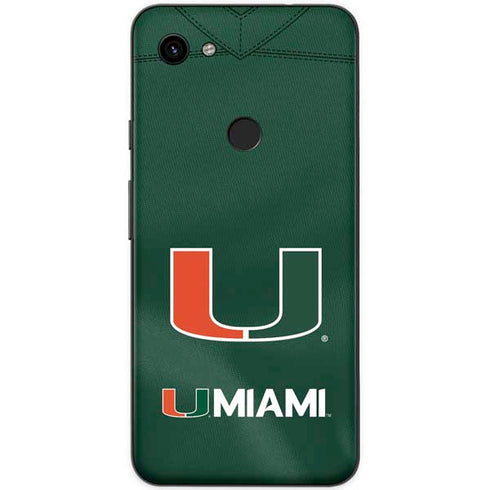 University of Miami Green Jersey Google Pixel 3a Skin