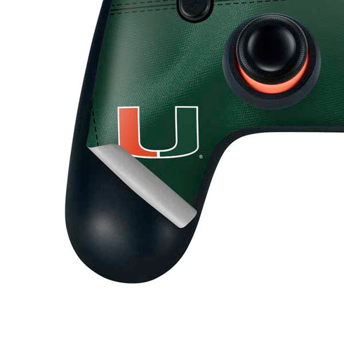 University of Miami Green Jersey Google Stadia Controller Skin
