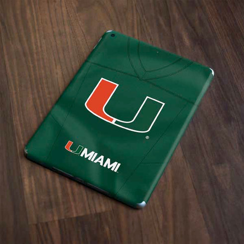 University of Miami Green Jersey Apple iPad Skin