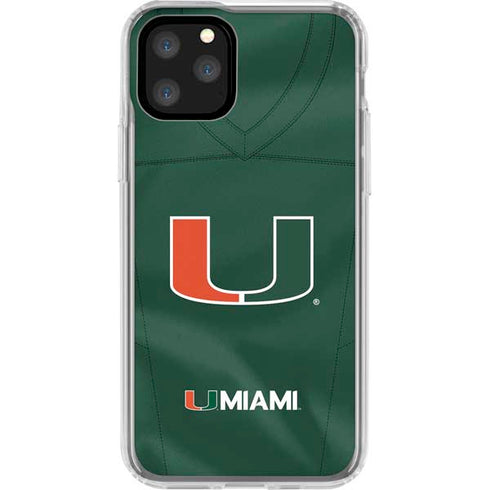 University of Miami Green Jersey iPhone 11 Pro Clear Case