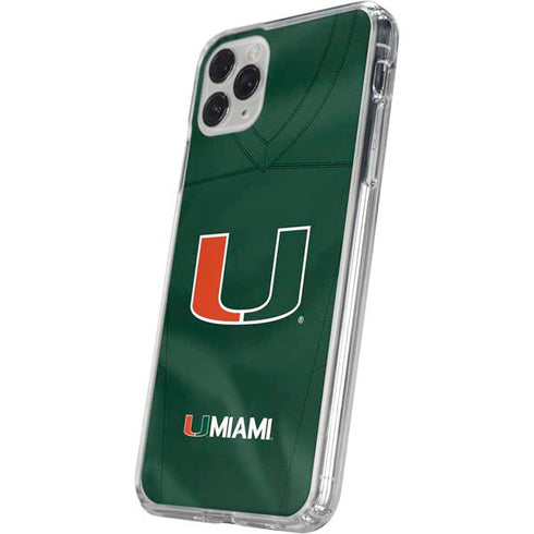 University of Miami Green Jersey iPhone 11 Pro Clear Case