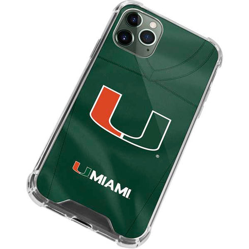 University of Miami Green Jersey iPhone 11 Pro Max Clear Case
