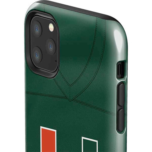 University of Miami Green Jersey iPhone 11 Pro Max Impact Case