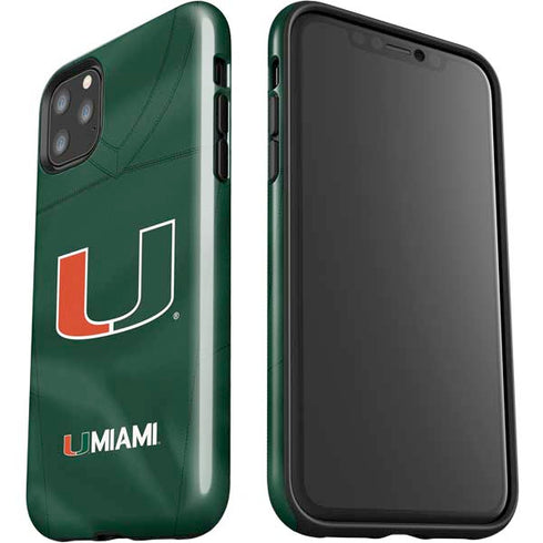 University of Miami Green Jersey iPhone 11 Pro Max Impact Case