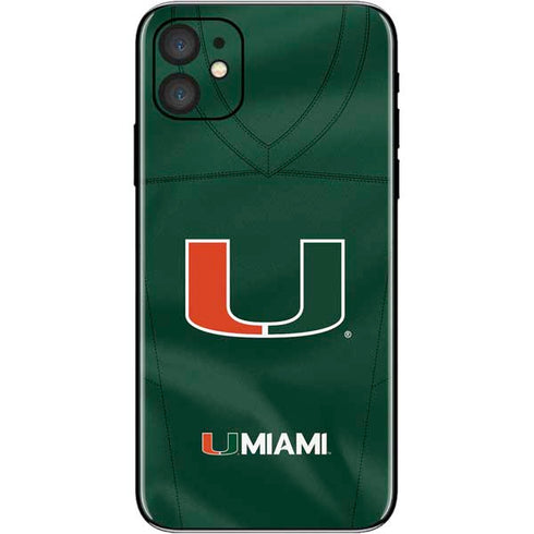 University of Miami Green Jersey iPhone 11 Skin