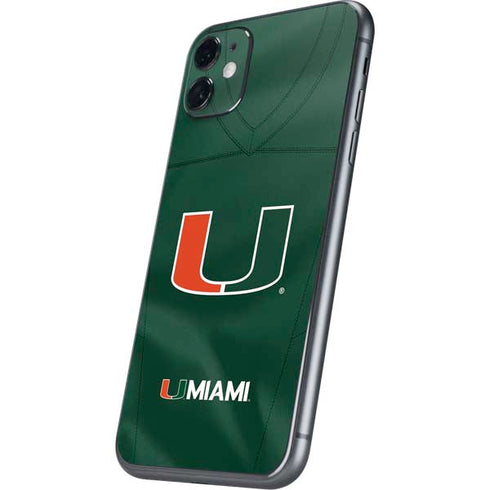 University of Miami Green Jersey iPhone 11 Skin