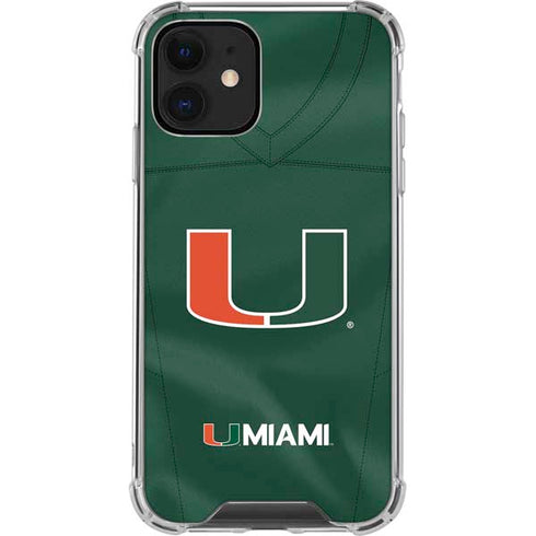University of Miami Green Jersey iPhone 12 Clear Case