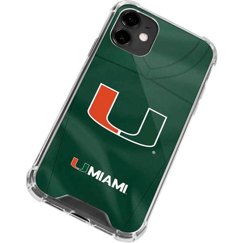 University of Miami Green Jersey iPhone 12 Clear Case